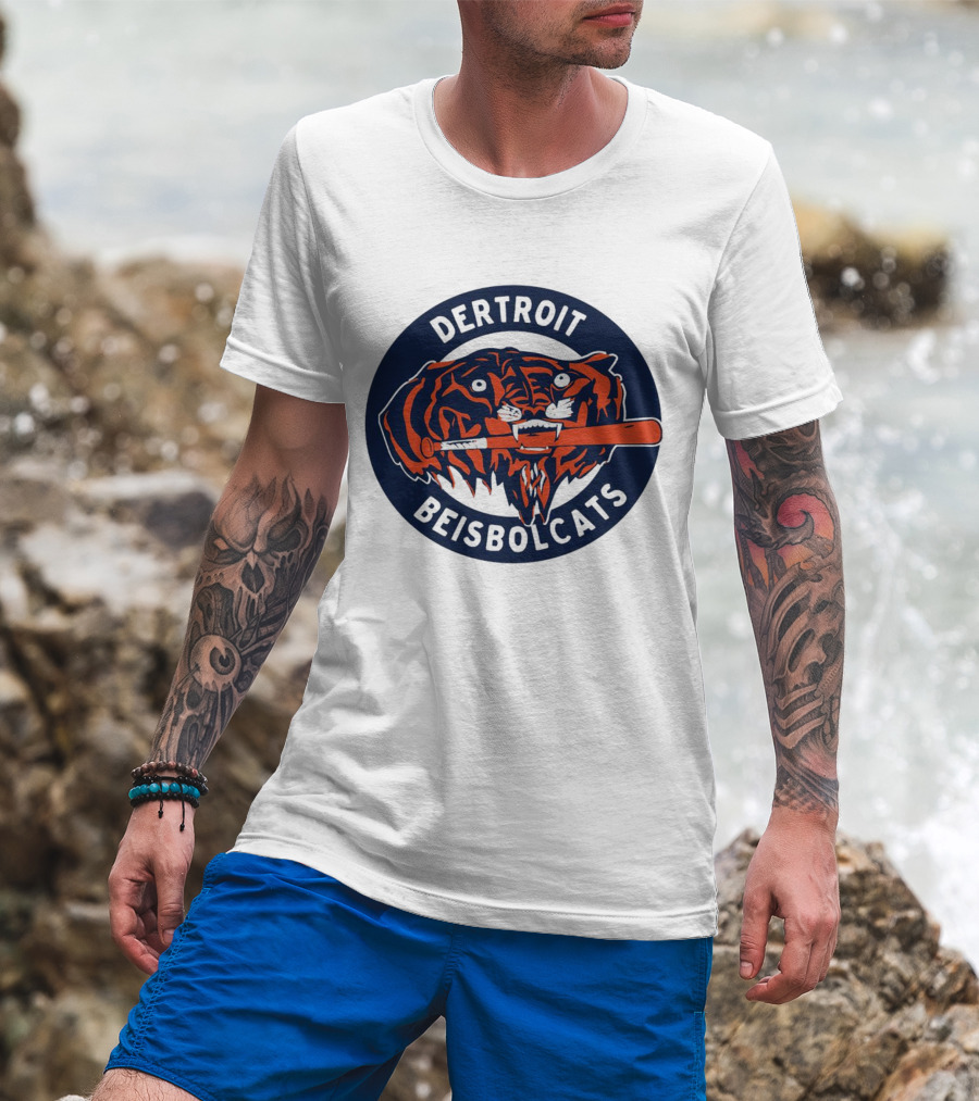 Dertroit Beisbolcats Tiger Logo With Baseball Bat T-Shirt