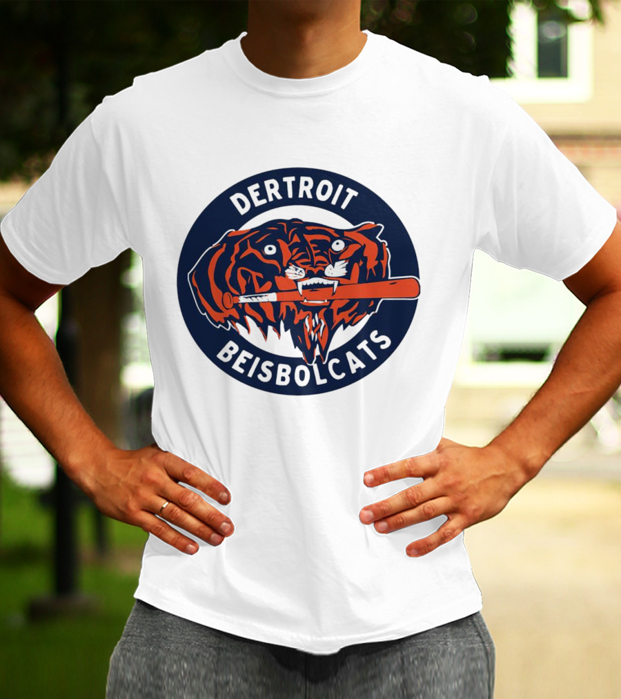 Dertroit Beisbolcats Tiger Logo With Baseball Bat T-Shirt