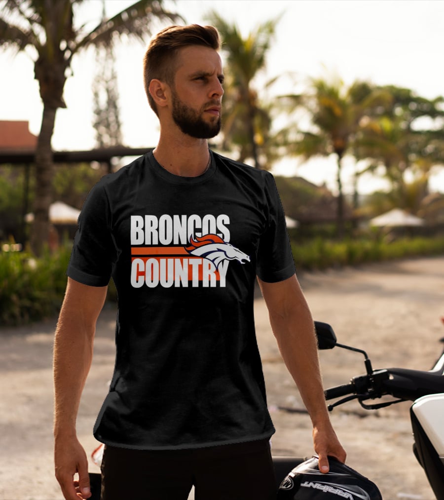 Denver Broncos Country Logo Blitz Essential T-Shirt