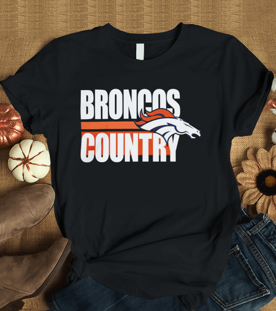 Denver Broncos Country Logo Blitz Essential T-Shirt