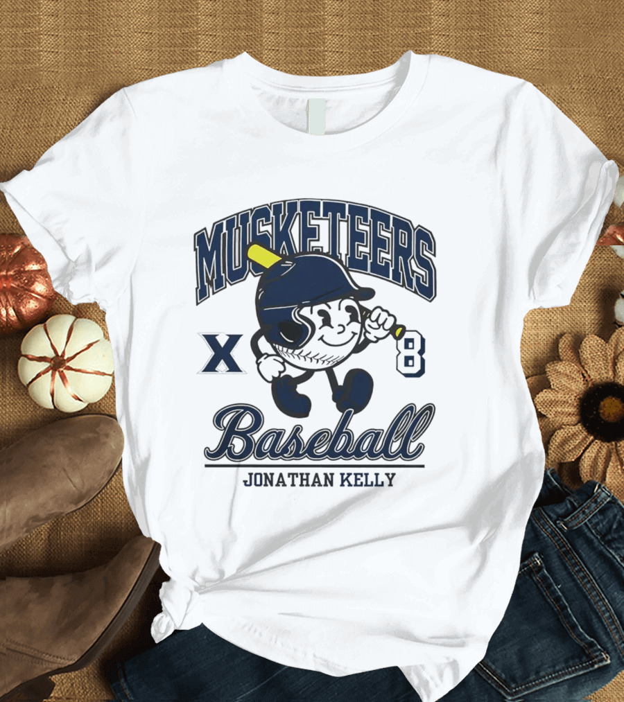 Musketeers Baseball Xavier X 8 Jonathan Kelly Shersey T-Shirt