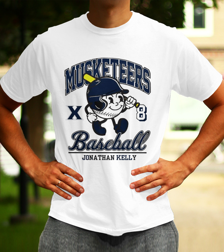 Musketeers Baseball Xavier X 8 Jonathan Kelly Shersey T-Shirt