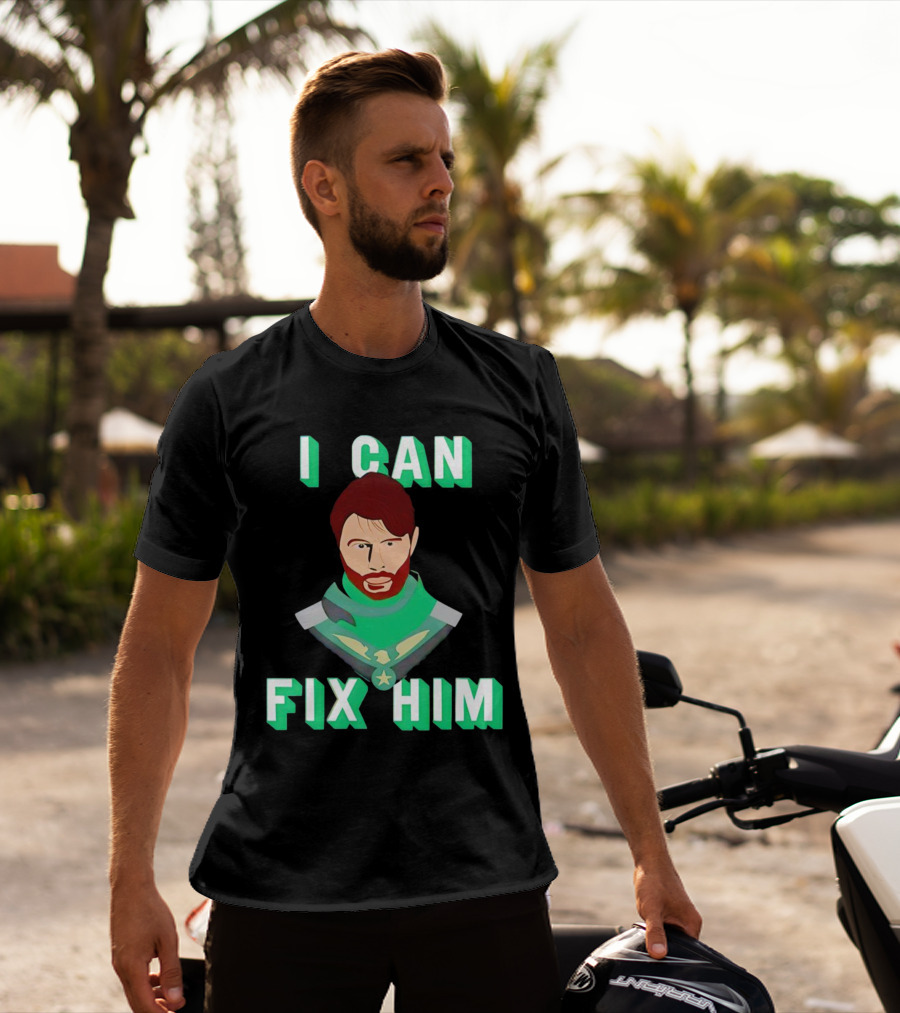 Nerdy Squirrel Studios Soldier Boy I Can Fix Him Superhero T-Shirt