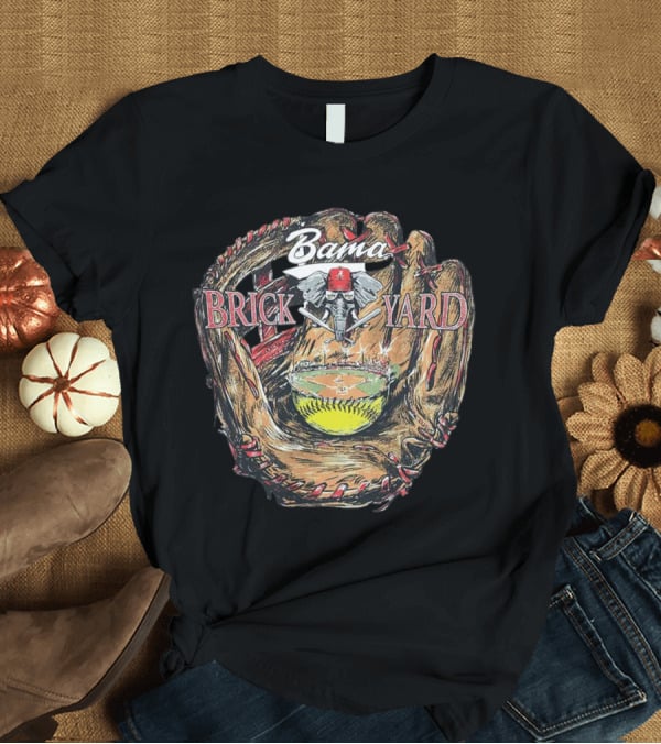 Bama Brick Yard Baseball Elephant Glove Stadium T-Shirt