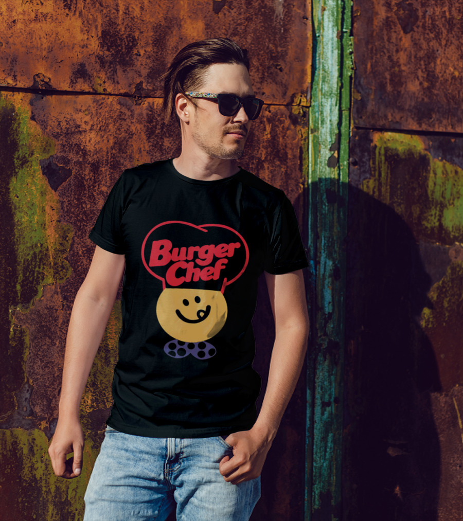 Burger Chef Happy Smiley Face With Chef Hat T-Shirt