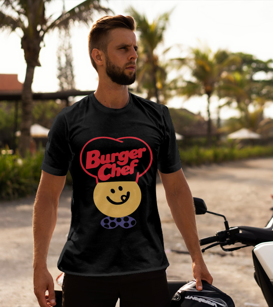 Burger Chef Happy Smiley Face With Chef Hat T-Shirt