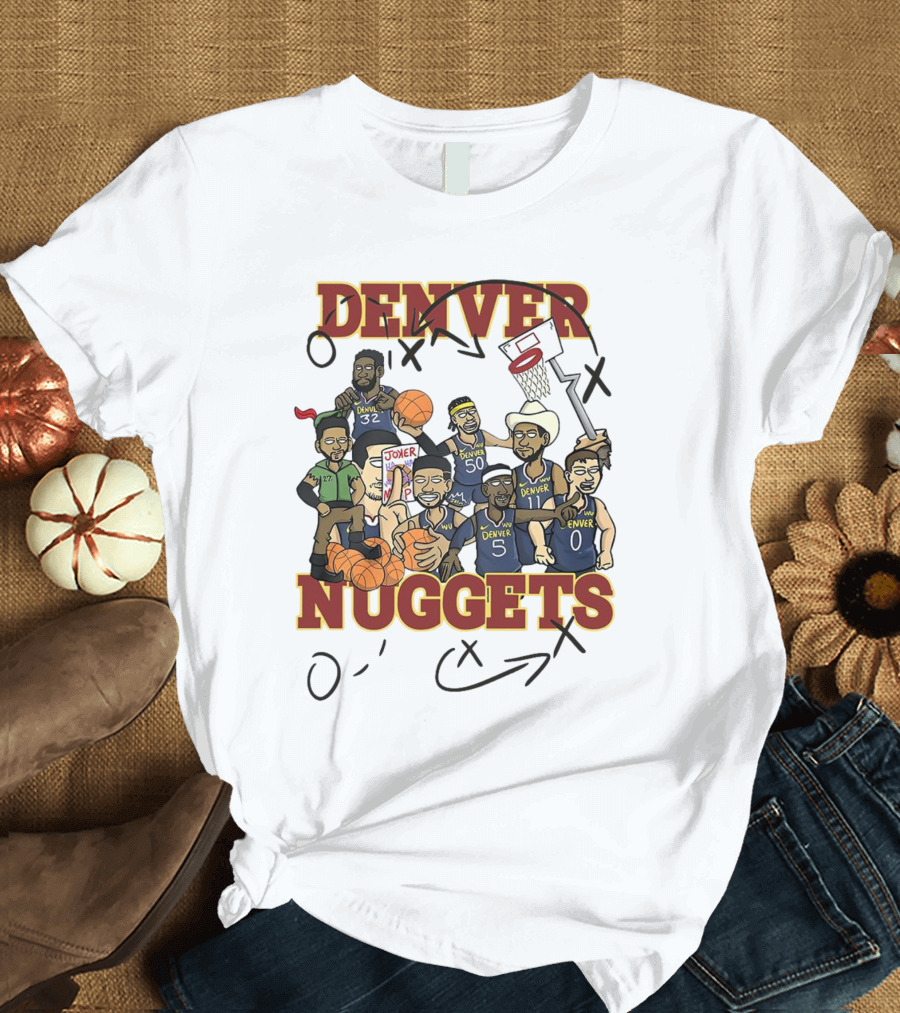 Denver Nuggets Cartoon Players Jokic Basketball Team T-Shirt
