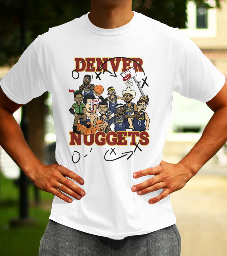 Denver Nuggets Cartoon Players Jokic Basketball Team T-Shirt