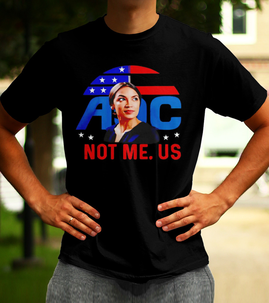 AOC Not Me Us American Flag Motif T-Shirt