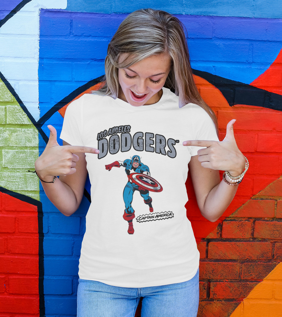 Los Angeles Dodgers Marvel Captain America T-Shirt