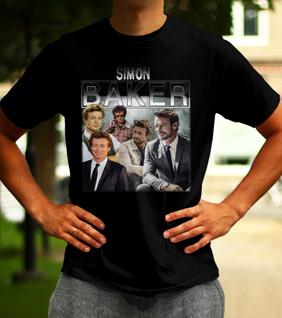 Simon Baker 90s Vintage Style Collage T-Shirt