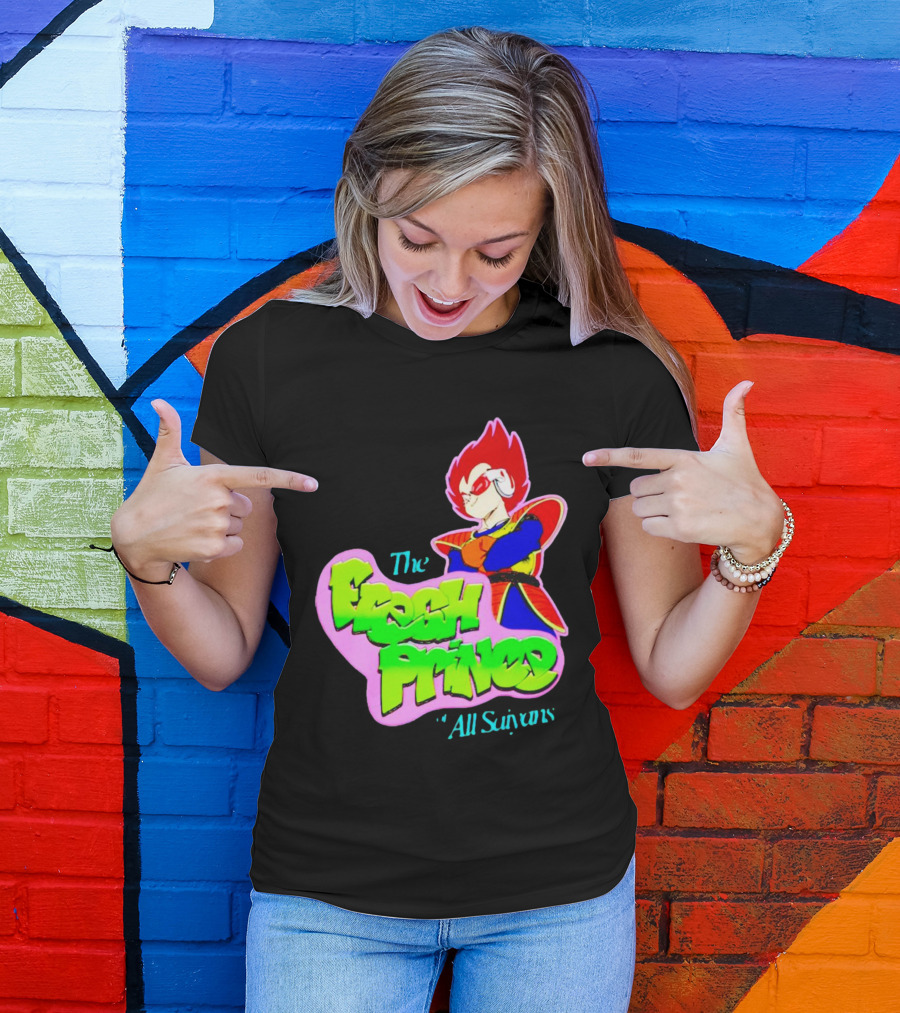 The Fresh Prince Of All Saiyans Vegeta Cartoon Mashup T-Shirt