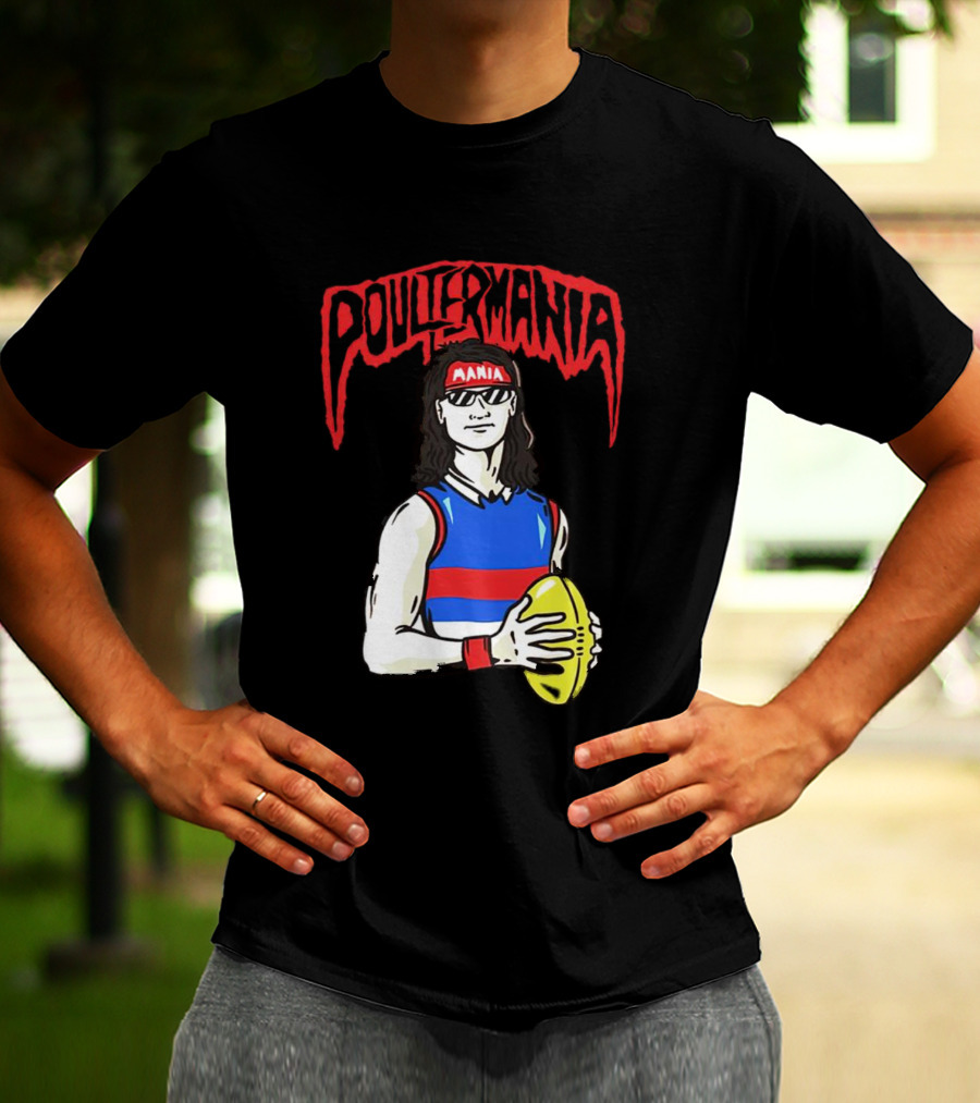 Poultermania Mania Red Headband Football Player With Yellow Ball T-Shirt