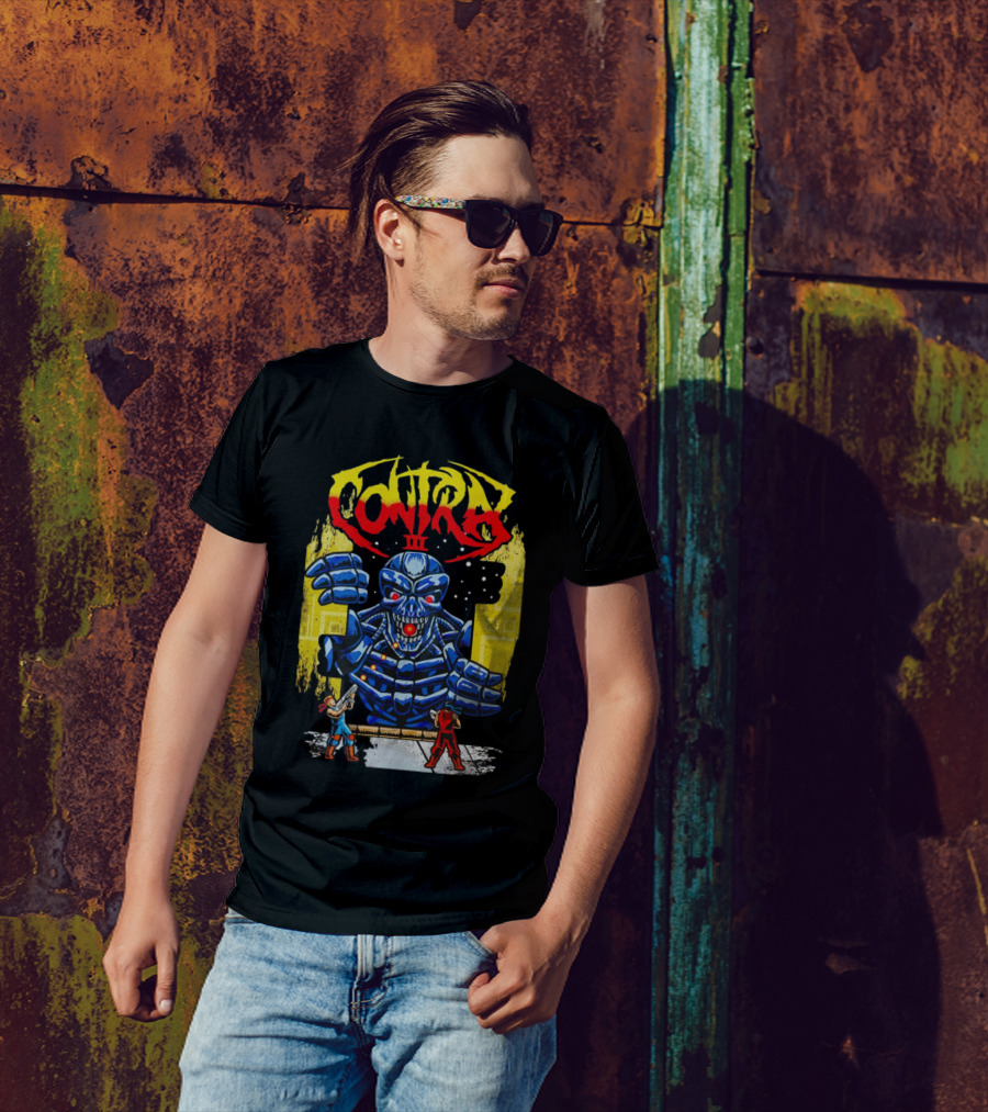 Contra III Robo Corpse Battle Boss Retro Gaming T-Shirt