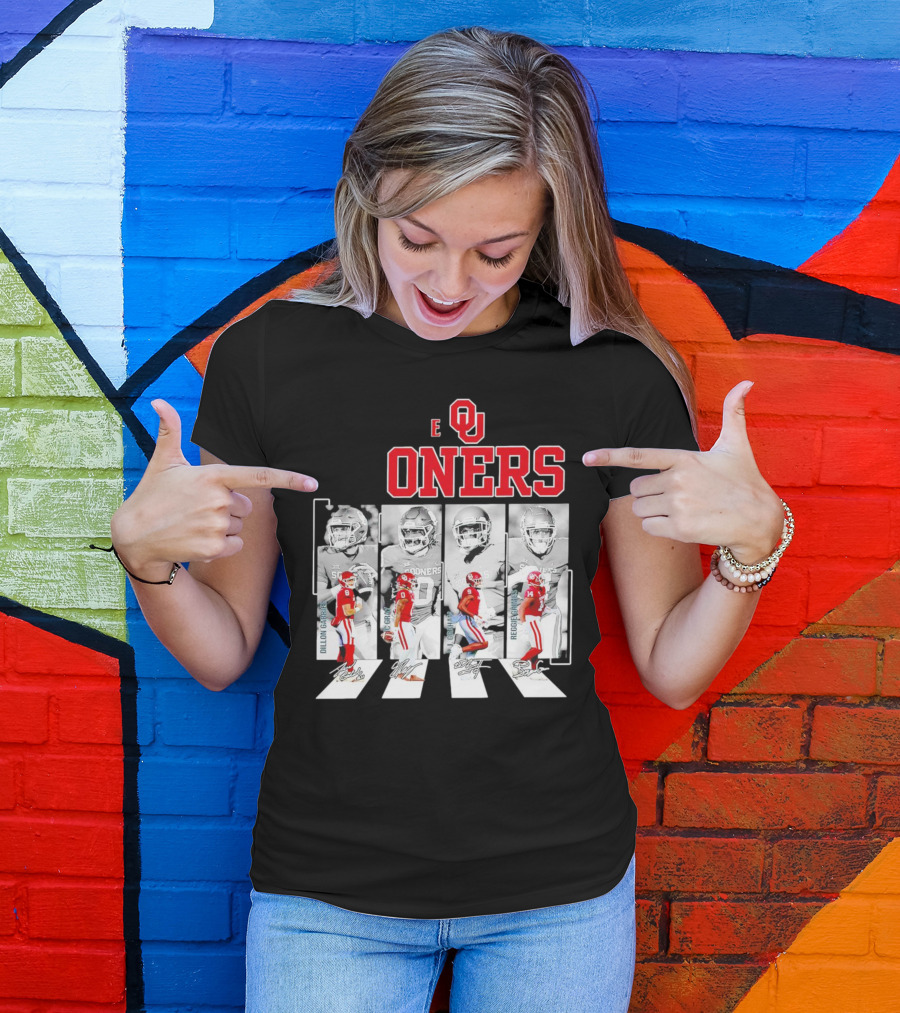 Oklahoma Sooners Football Abbey Road Dillon Gabriel Signatures T-Shirt