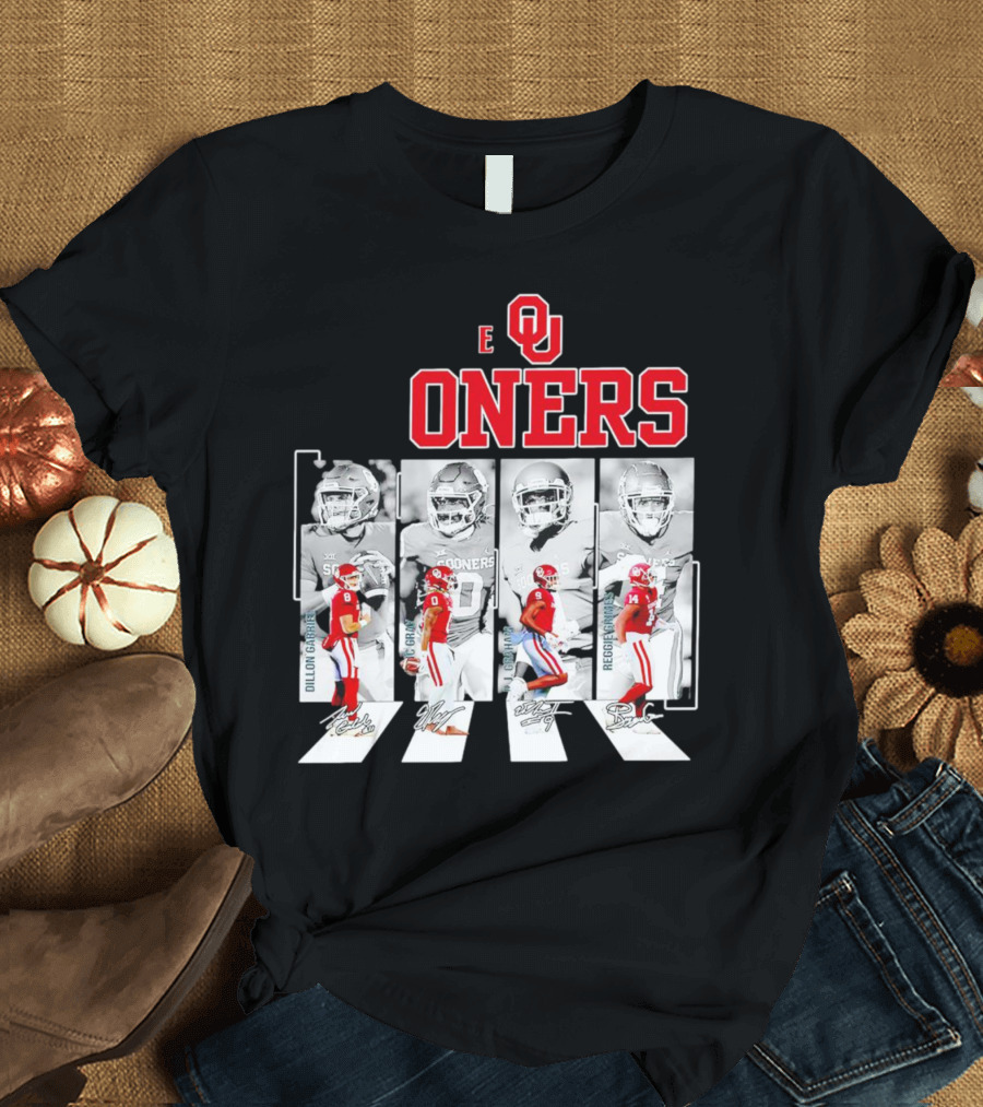 Oklahoma Sooners Football Abbey Road Dillon Gabriel Signatures T-Shirt
