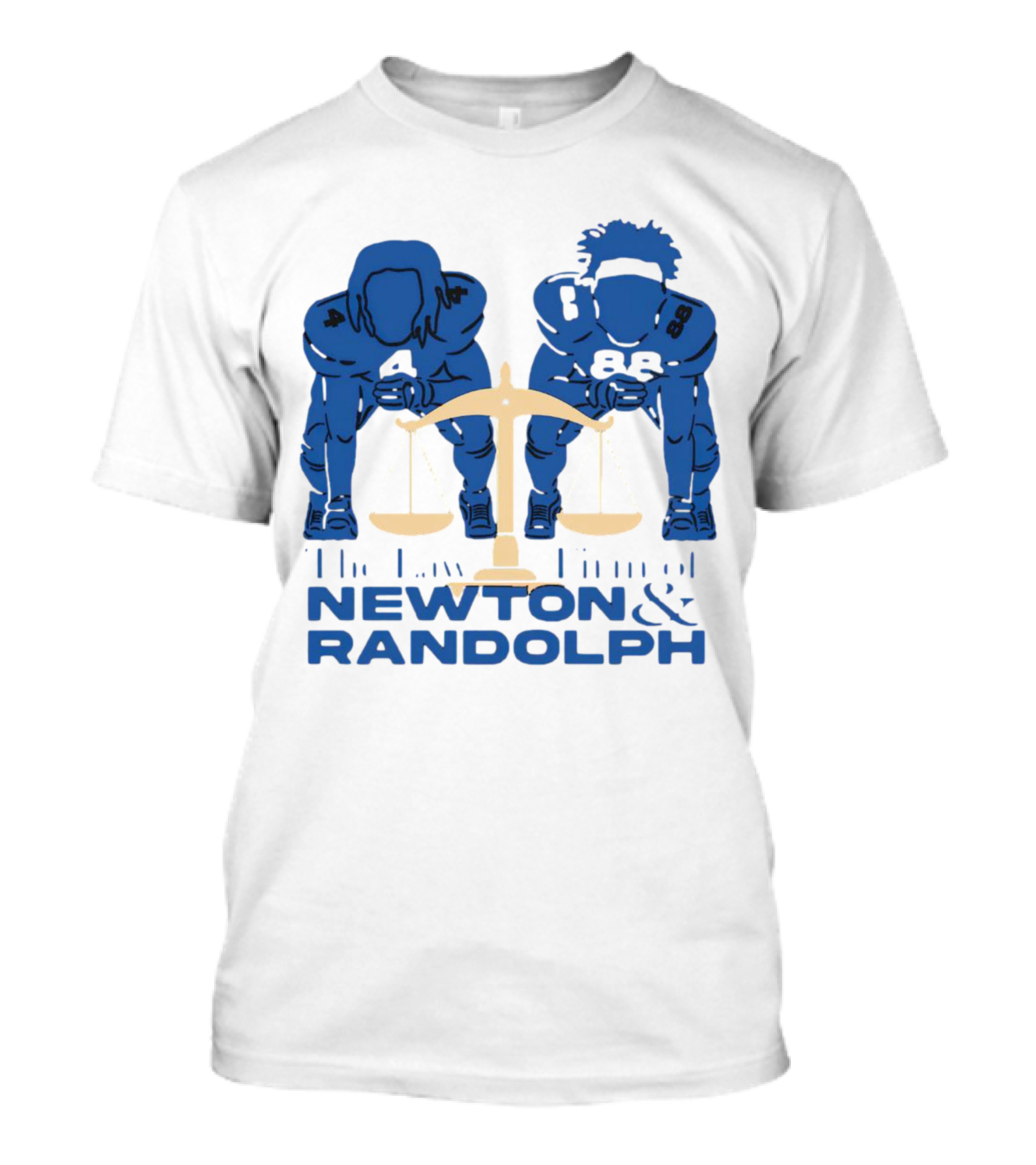 Johnny Newton And Keith Randolph The Law Firm Of Newton And Randolph Football Justice Scales T-Shirt