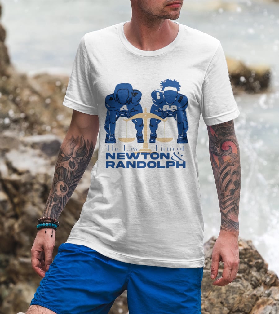 Johnny Newton And Keith Randolph The Law Firm Of Newton And Randolph Football Justice Scales T-Shirt