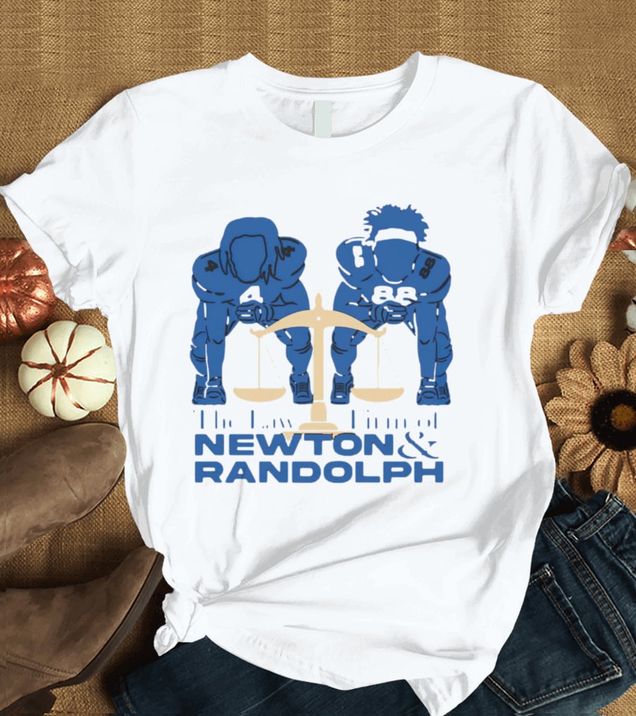 Johnny Newton And Keith Randolph The Law Firm Of Newton And Randolph Football Justice Scales T-Shirt