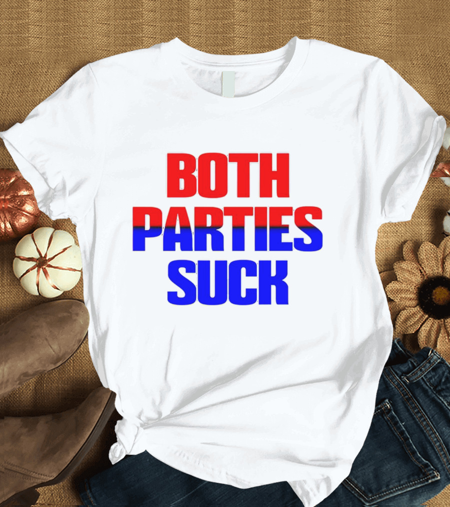 Both Parties Suck Red Blue Political T-Shirt