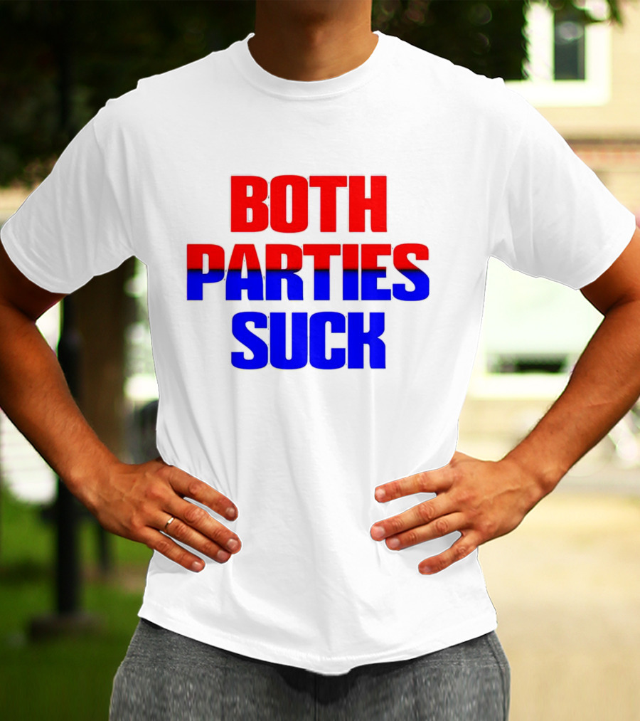 Both Parties Suck Red Blue Political T-Shirt