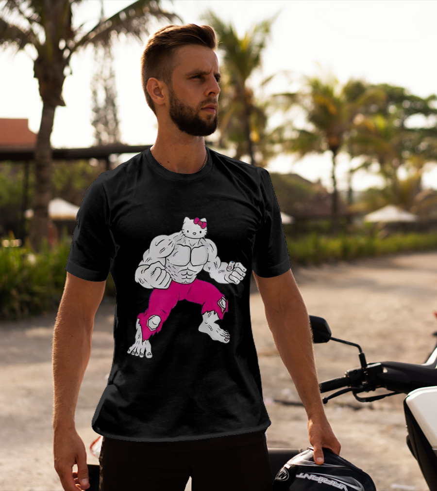 Hello Kitty Meets Hulk Crossover Mashup T-Shirt