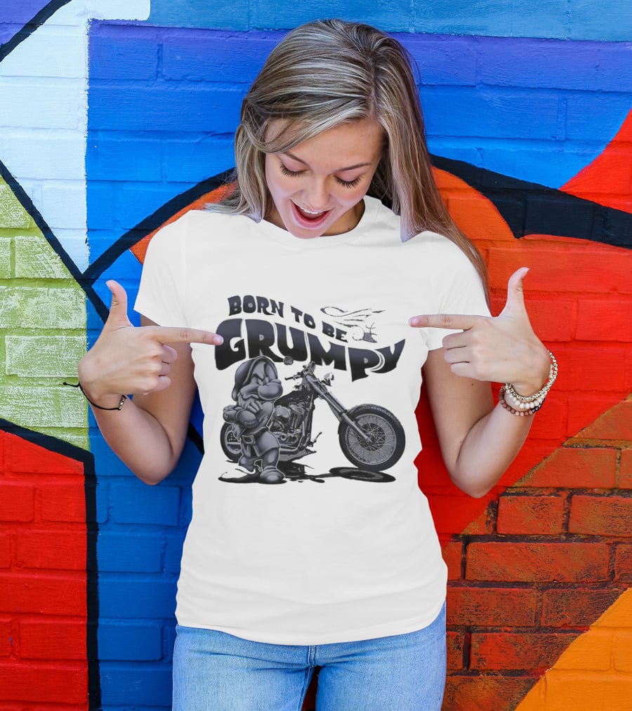 Born To Be Grumpy Motorcycle Rider T-Shirt
