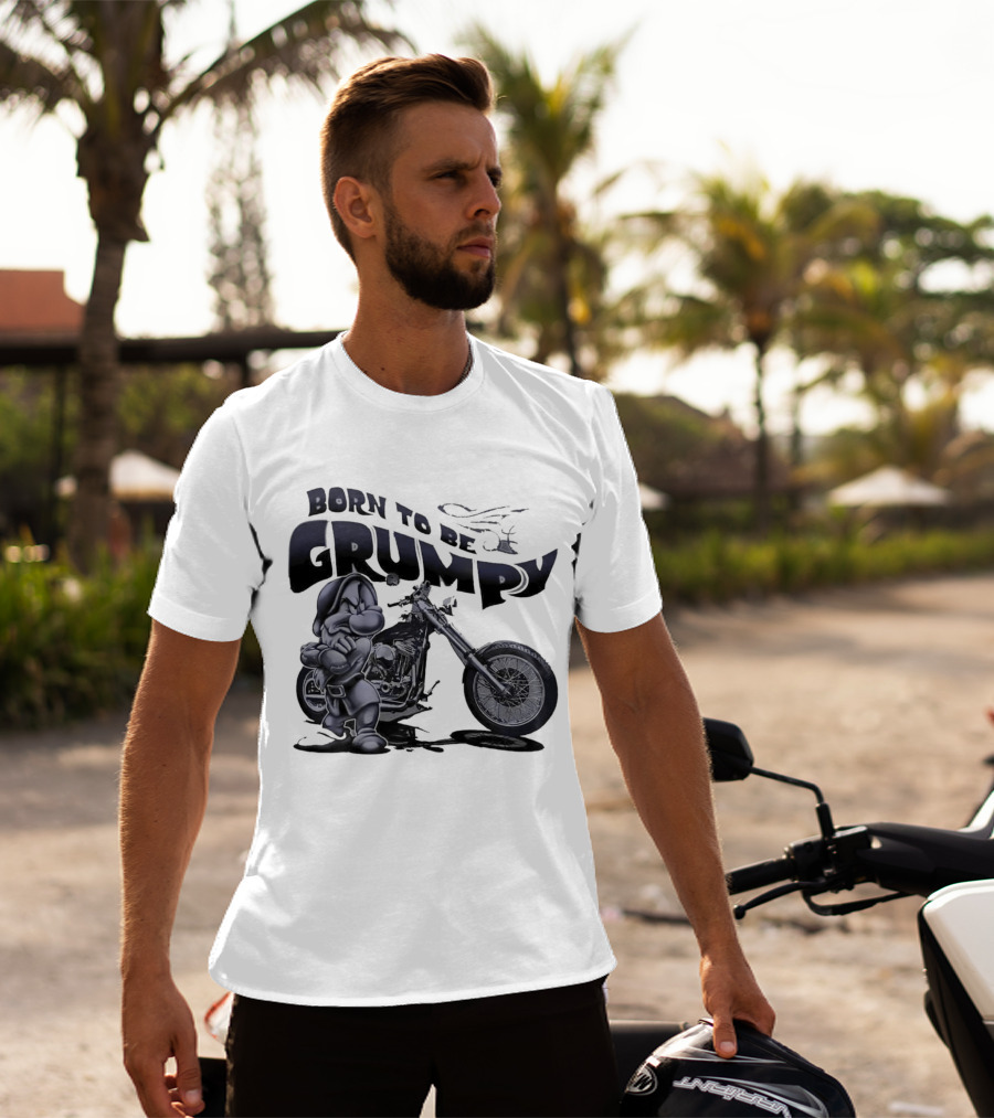 Born To Be Grumpy Motorcycle Rider T-Shirt