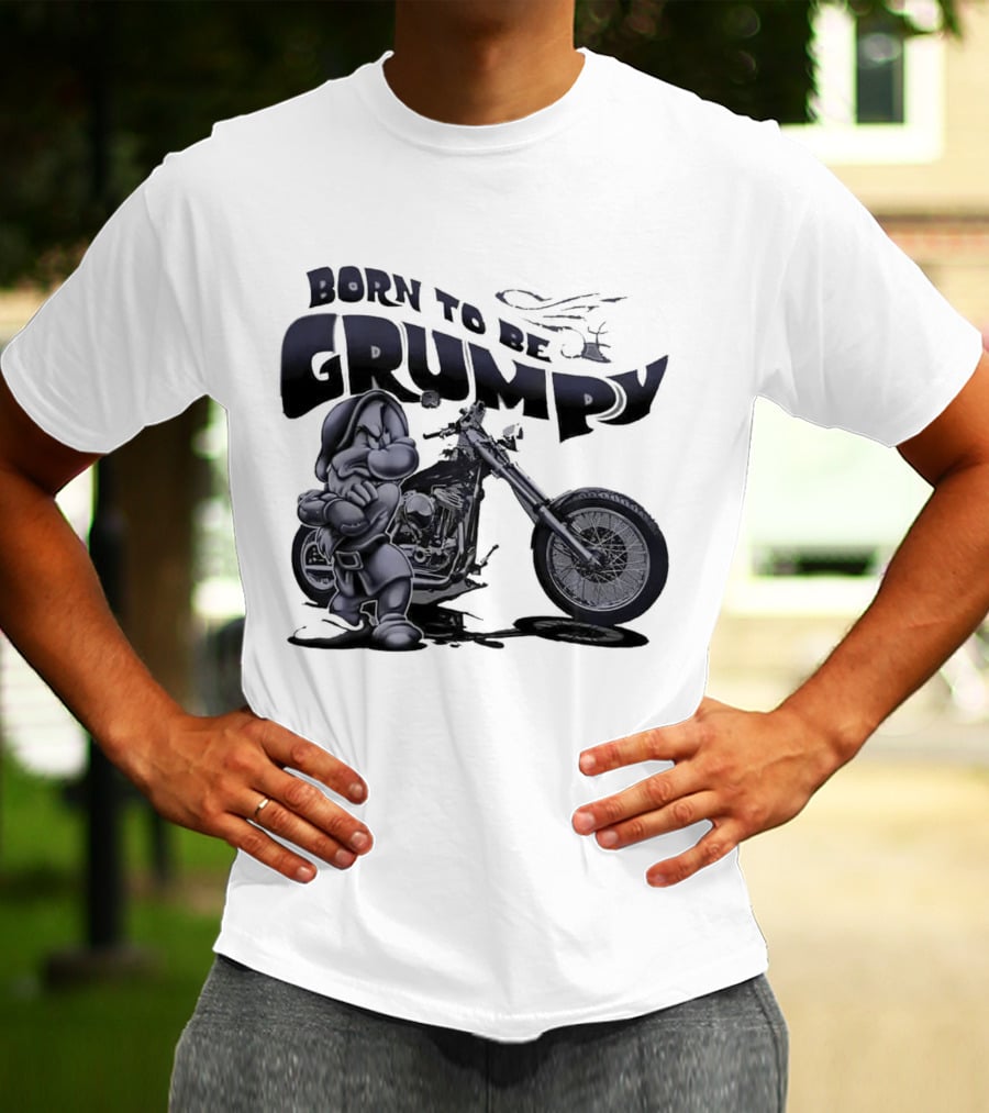 Born To Be Grumpy Motorcycle Rider T-Shirt