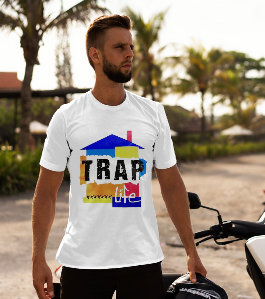 TRAP Life House Design Multicolored Blocks And X Marks T-Shirt