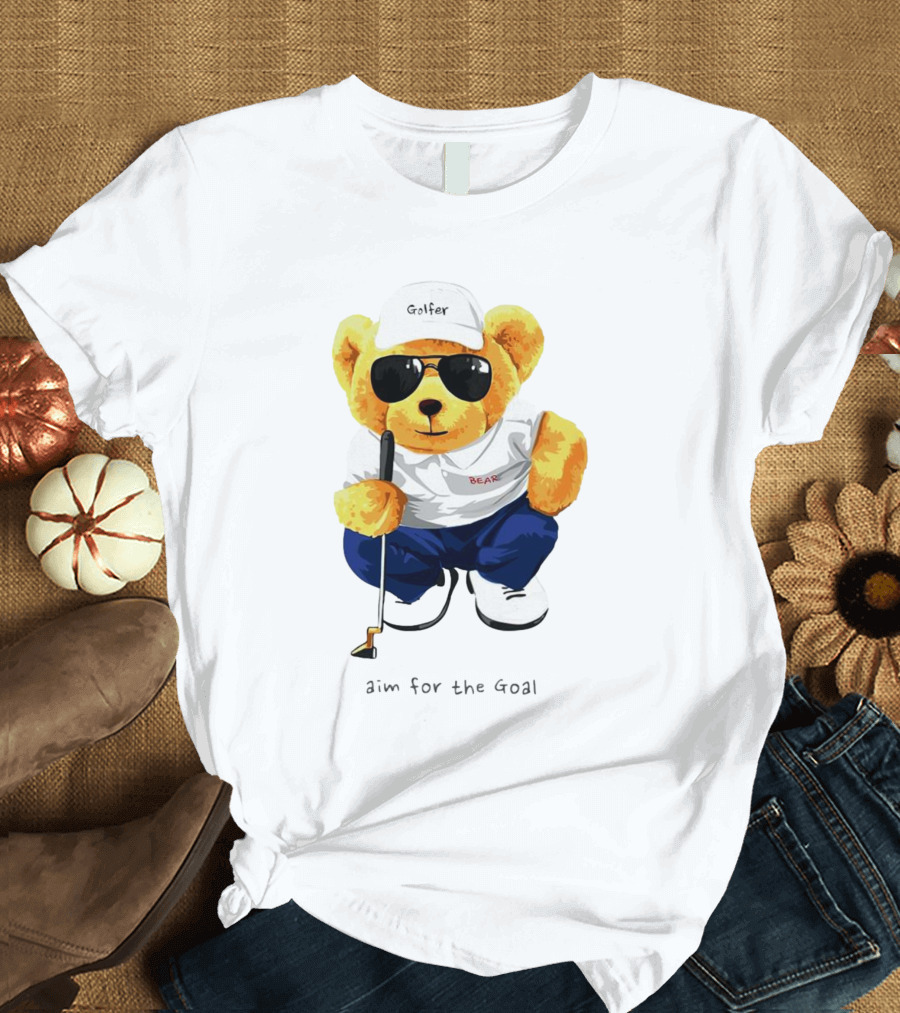 Golfer Bear Aim For The Goal T-Shirt