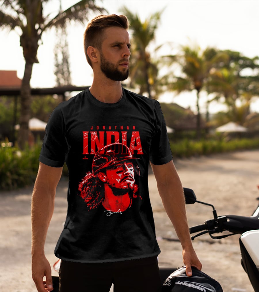 Jonathan India Cincinnati Reds Signature Face T-Shirt