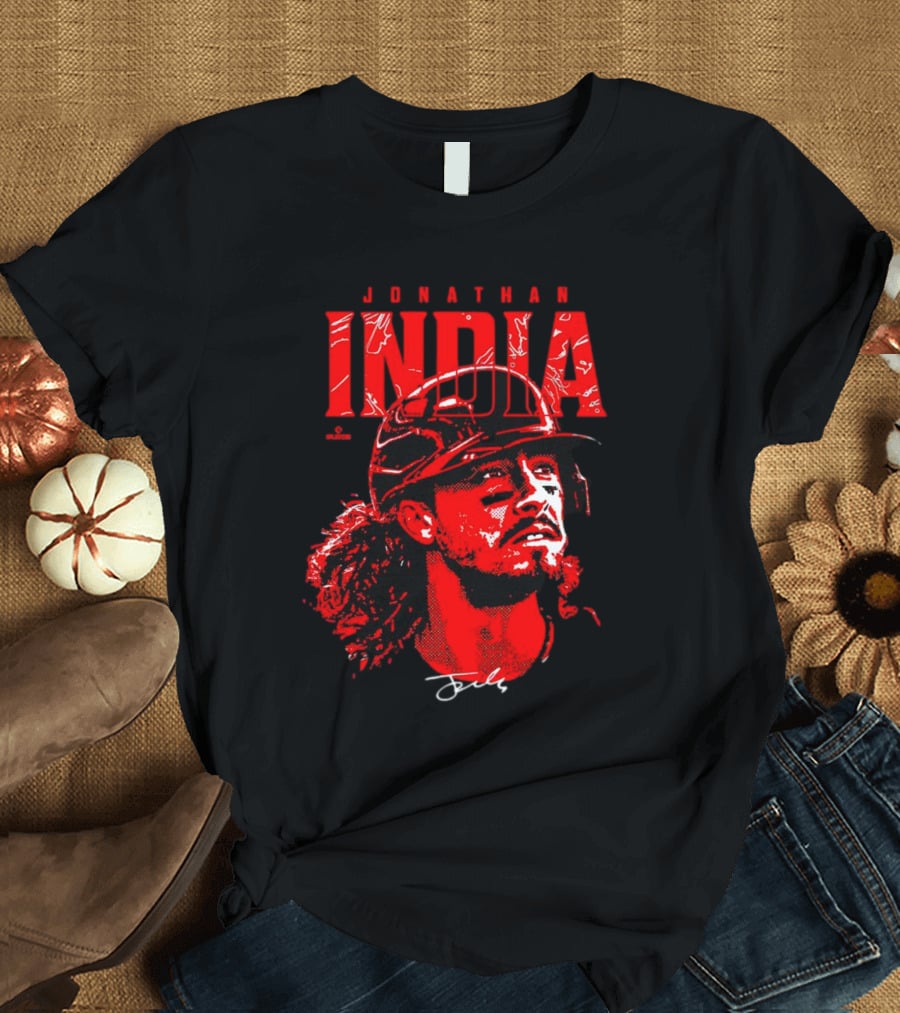 Jonathan India Cincinnati Reds Signature Face T-Shirt