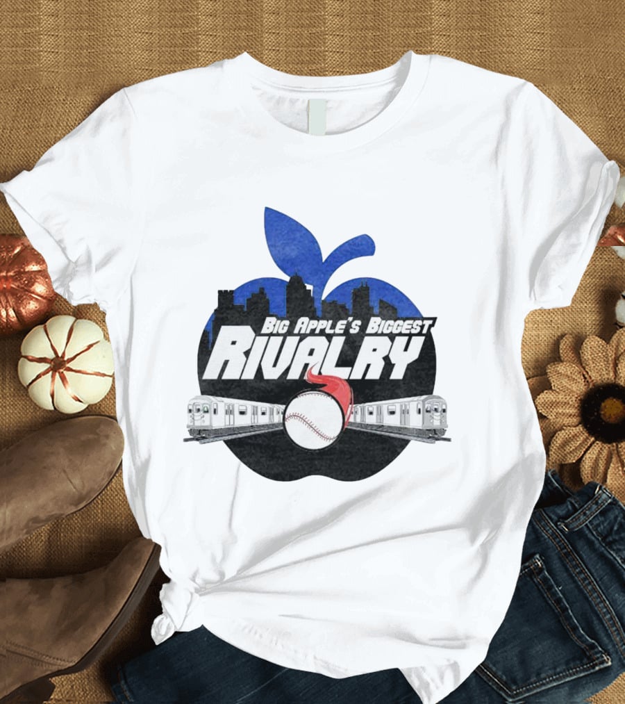 Big Apple's Biggest Rivalry Subway Baseball Skyline T-Shirt