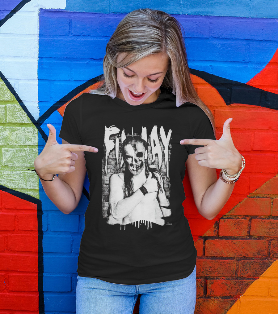 Skull Face Finlay Grunge Style Brick Wall Background T-Shirt