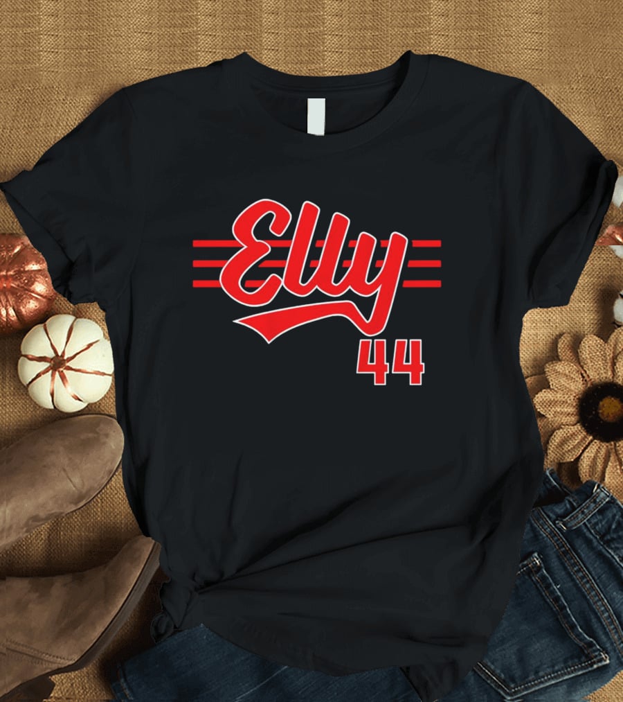 Elly De La Cruz 44 Cincinnati Script Red Stripes T-Shirt