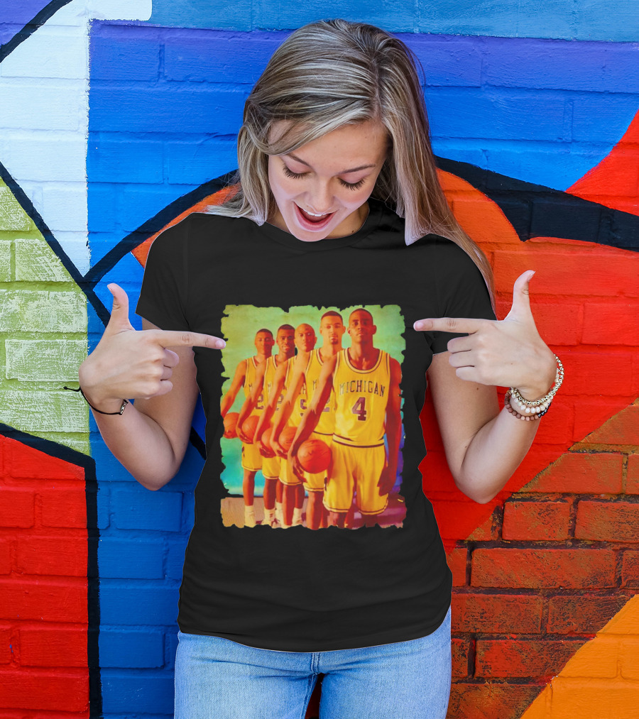 Michigan Wolverines Fab Five Historic Basketball Team T-Shirt