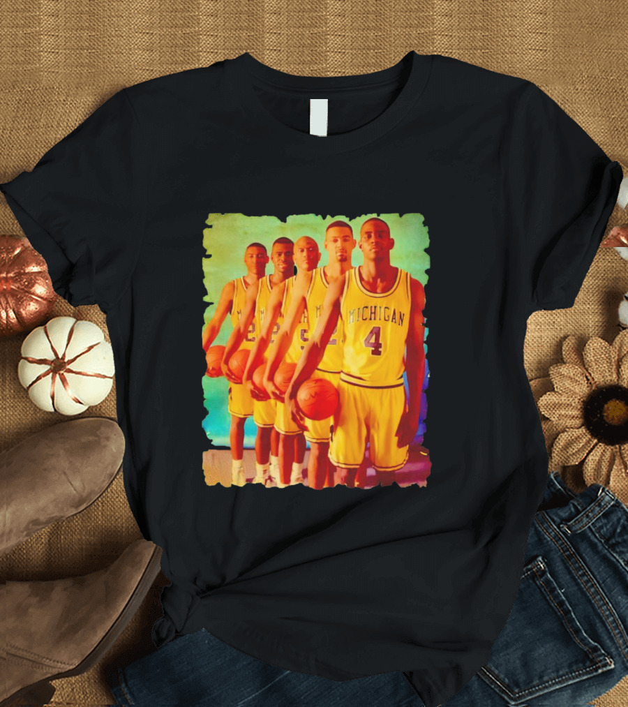 Michigan Wolverines Fab Five Historic Basketball Team T-Shirt