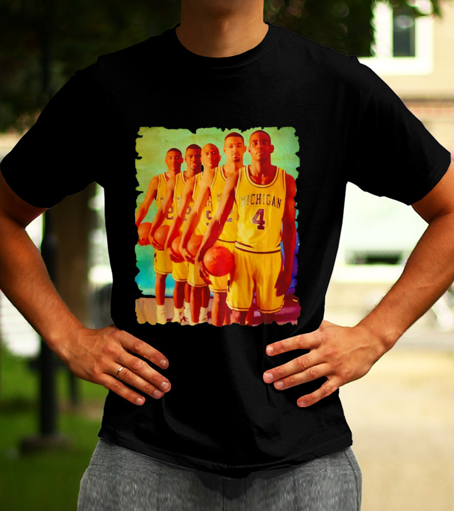 Michigan Wolverines Fab Five Historic Basketball Team T-Shirt
