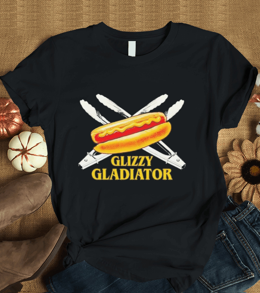 Glizzy Gladiator Hot Dog And Grill Tongs Crossed T-Shirt