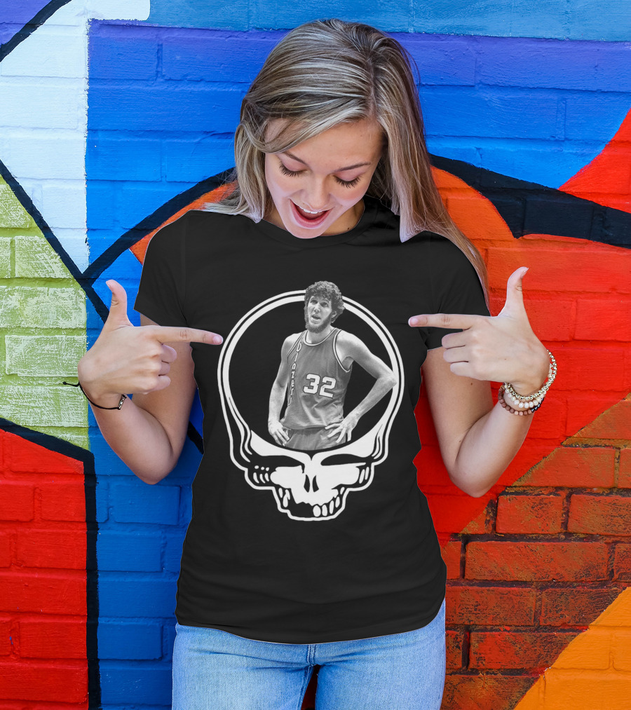 Grateful Dead Portland Trail Blazers Bill Walton Skull 32 T-Shirt