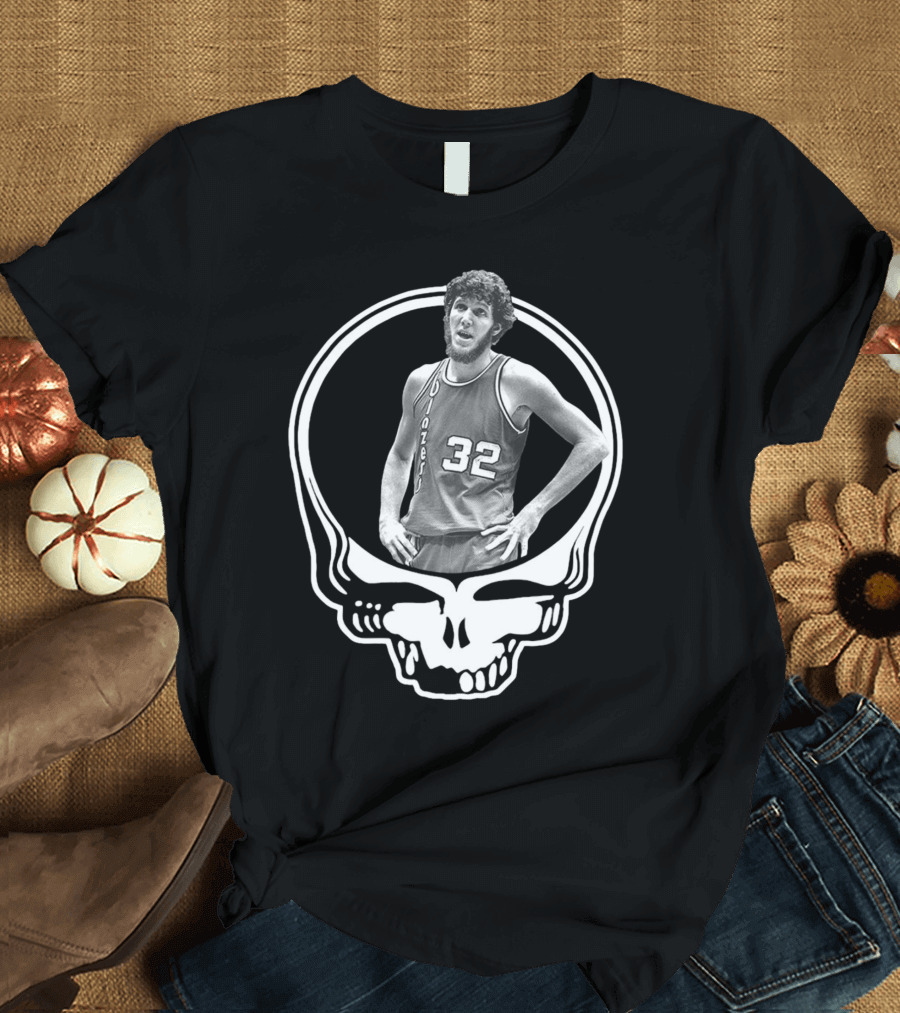 Grateful Dead Portland Trail Blazers Bill Walton Skull 32 T-Shirt