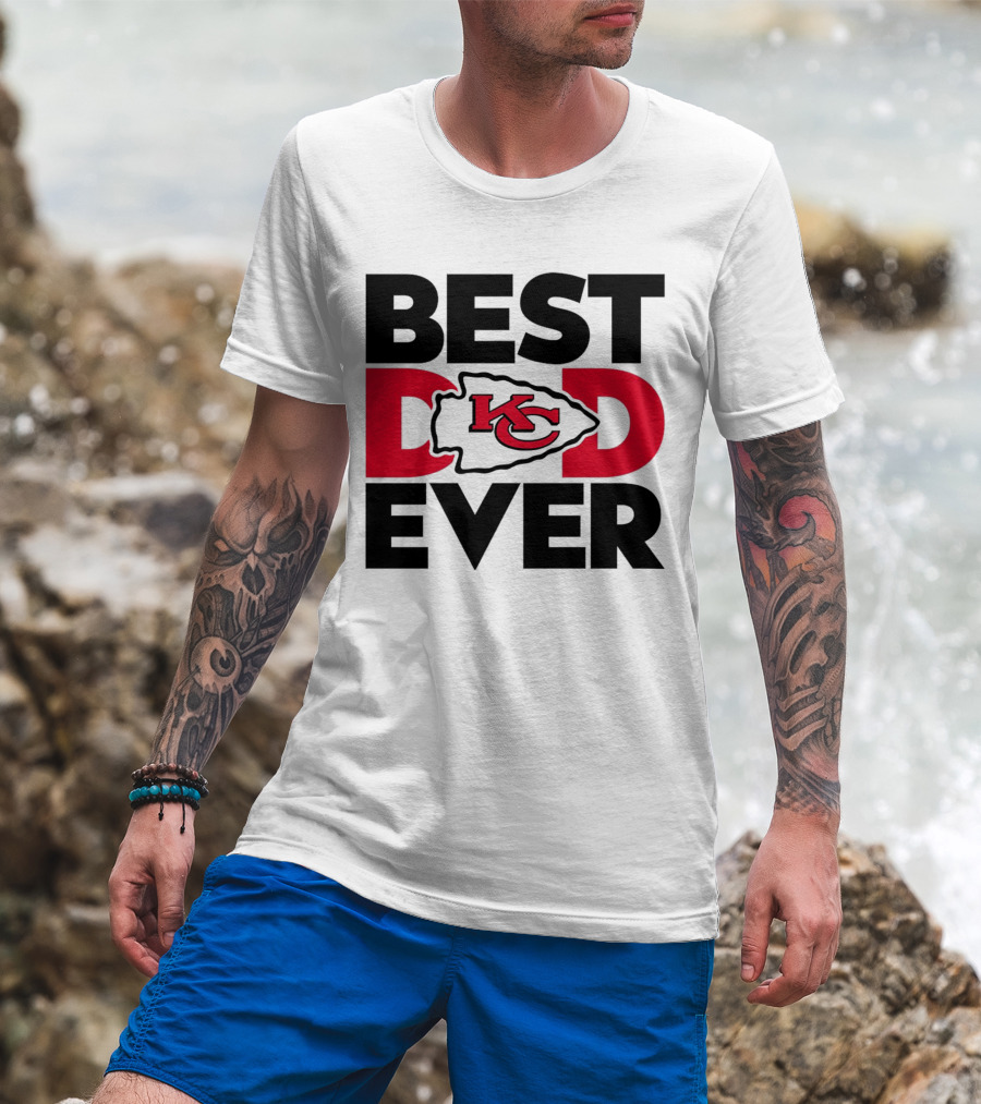 Best Dad Ever Kansas City Chiefs NFL Fan T-Shirt