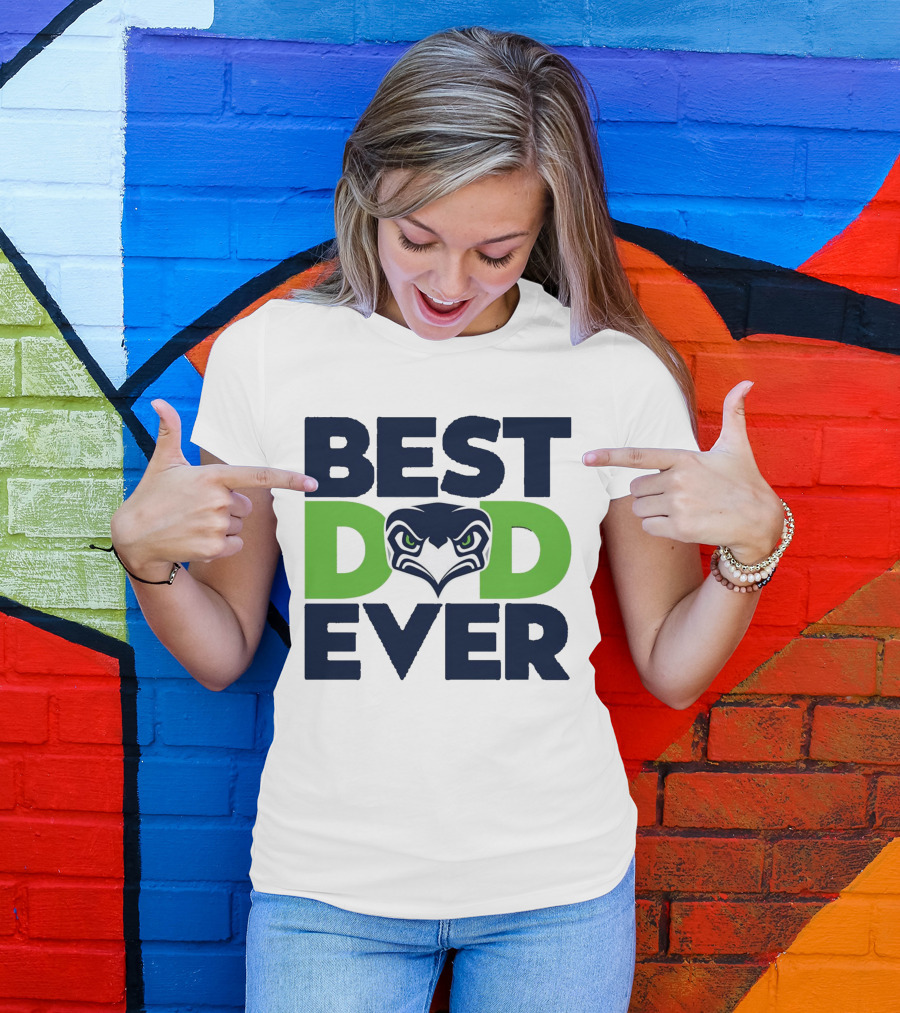 Best Dad Ever Seattle Seahawks Logo NFL T-Shirt
