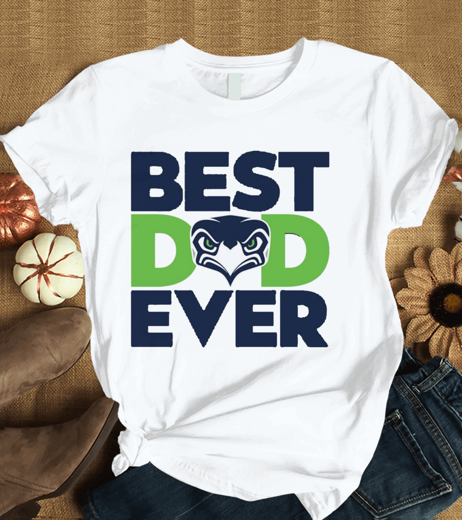 Best Dad Ever Seattle Seahawks Logo NFL T-Shirt