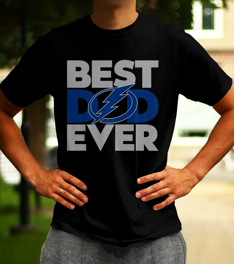 Best Dad Ever NHL Tampa Bay Lightning Bolt T-Shirt