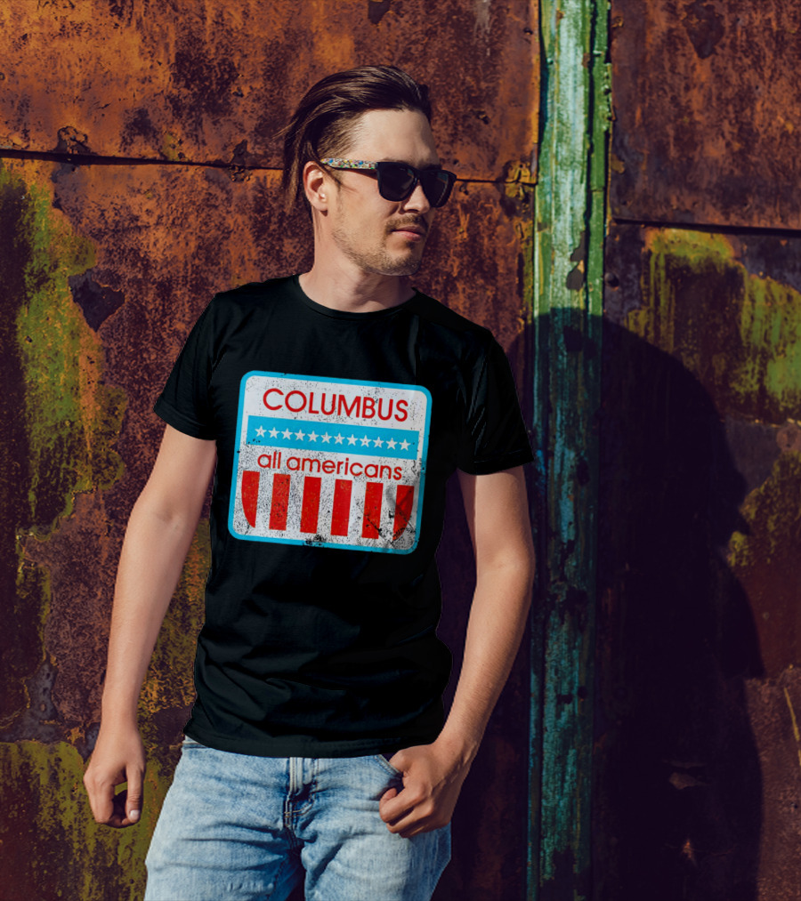 Columbus All Americans Stars And Stripes Softball T-Shirt