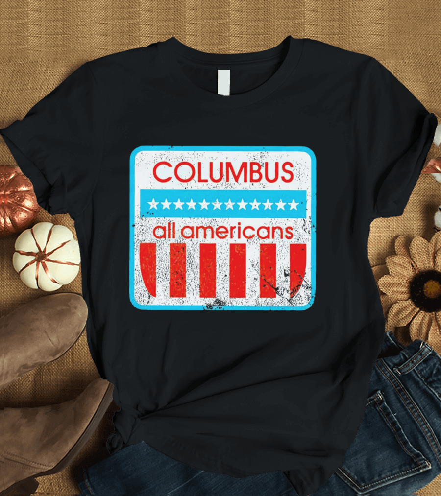 Columbus All Americans Stars And Stripes Softball T-Shirt