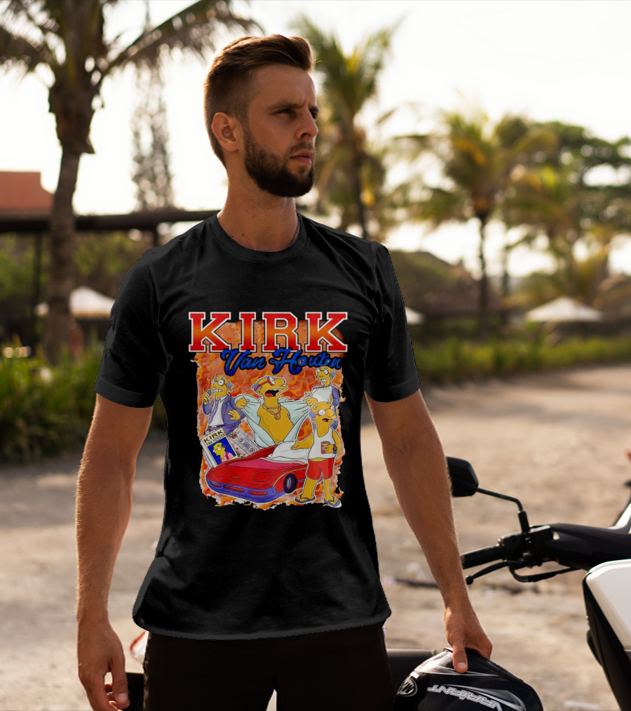 Kirk Van Houten Vintage Comic Car Flames Drink T-Shirt