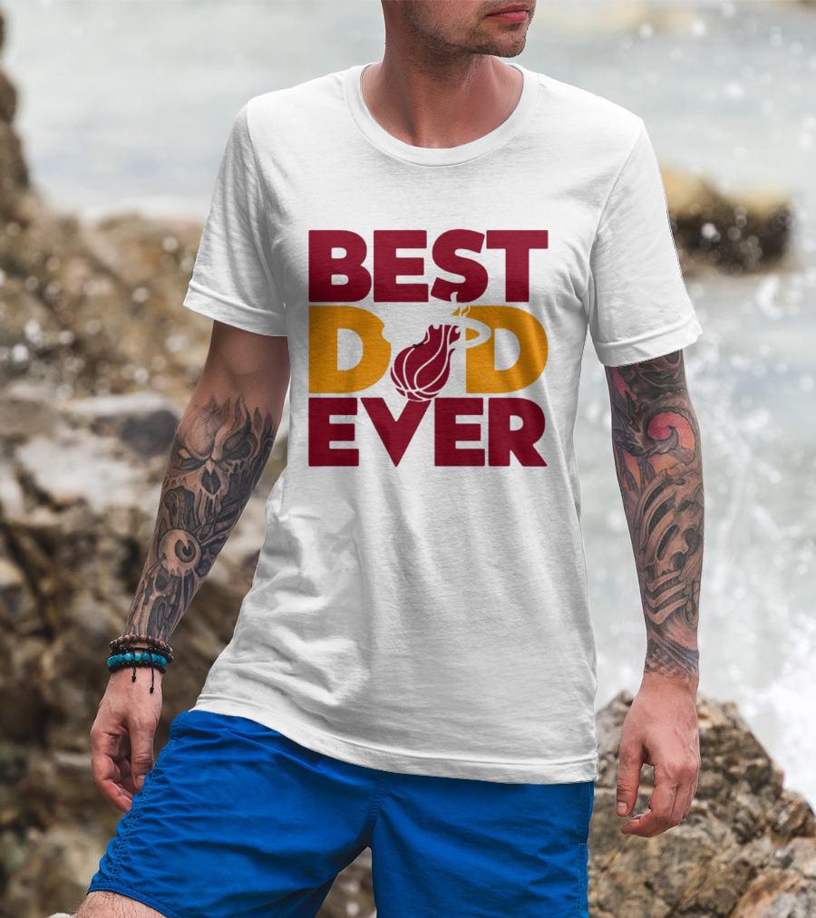 Best Dad Ever NBA Miami Heat Basketball Fan T-Shirt